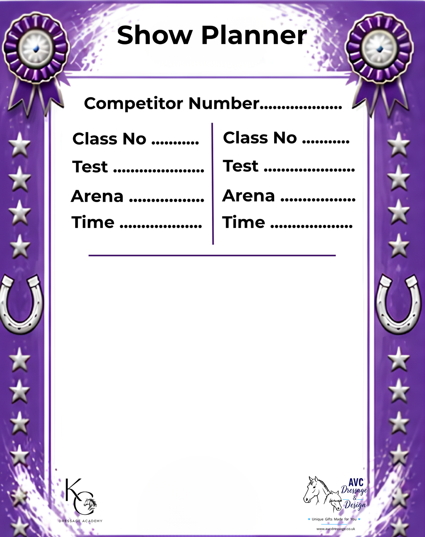 KC Academy Show Planner Whiteboard