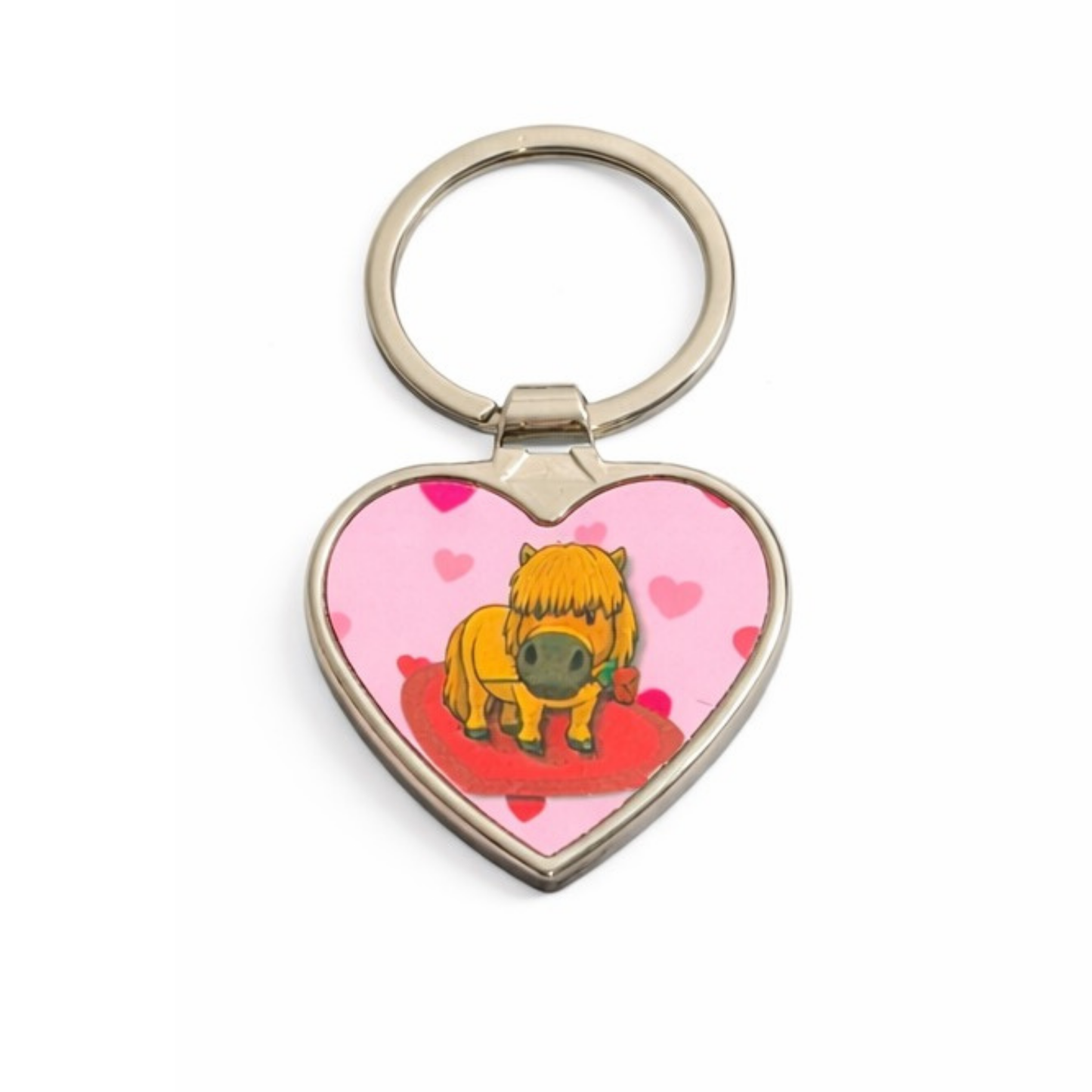 Valentines Cute Top Cat Heart Keyring