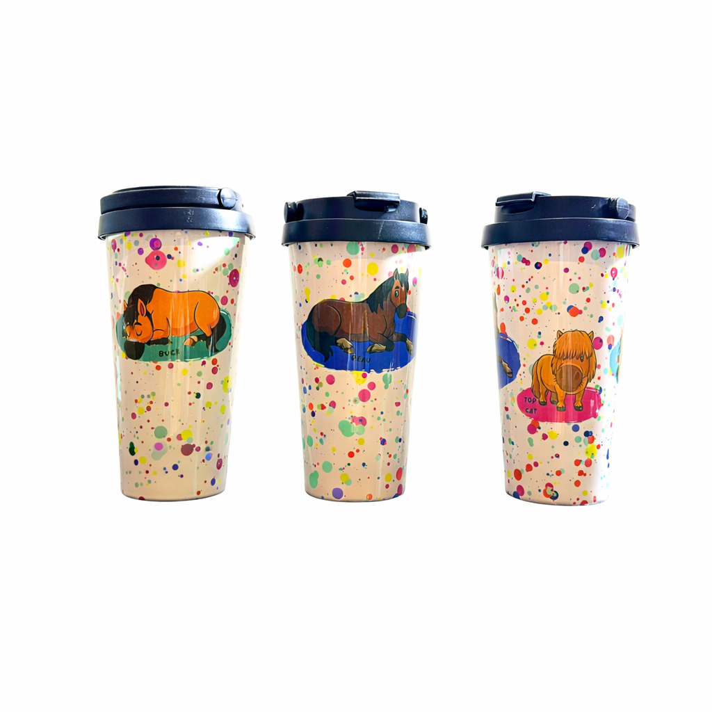 SECONDS - AVC Ponies Paint Splash Latte Travel Mug