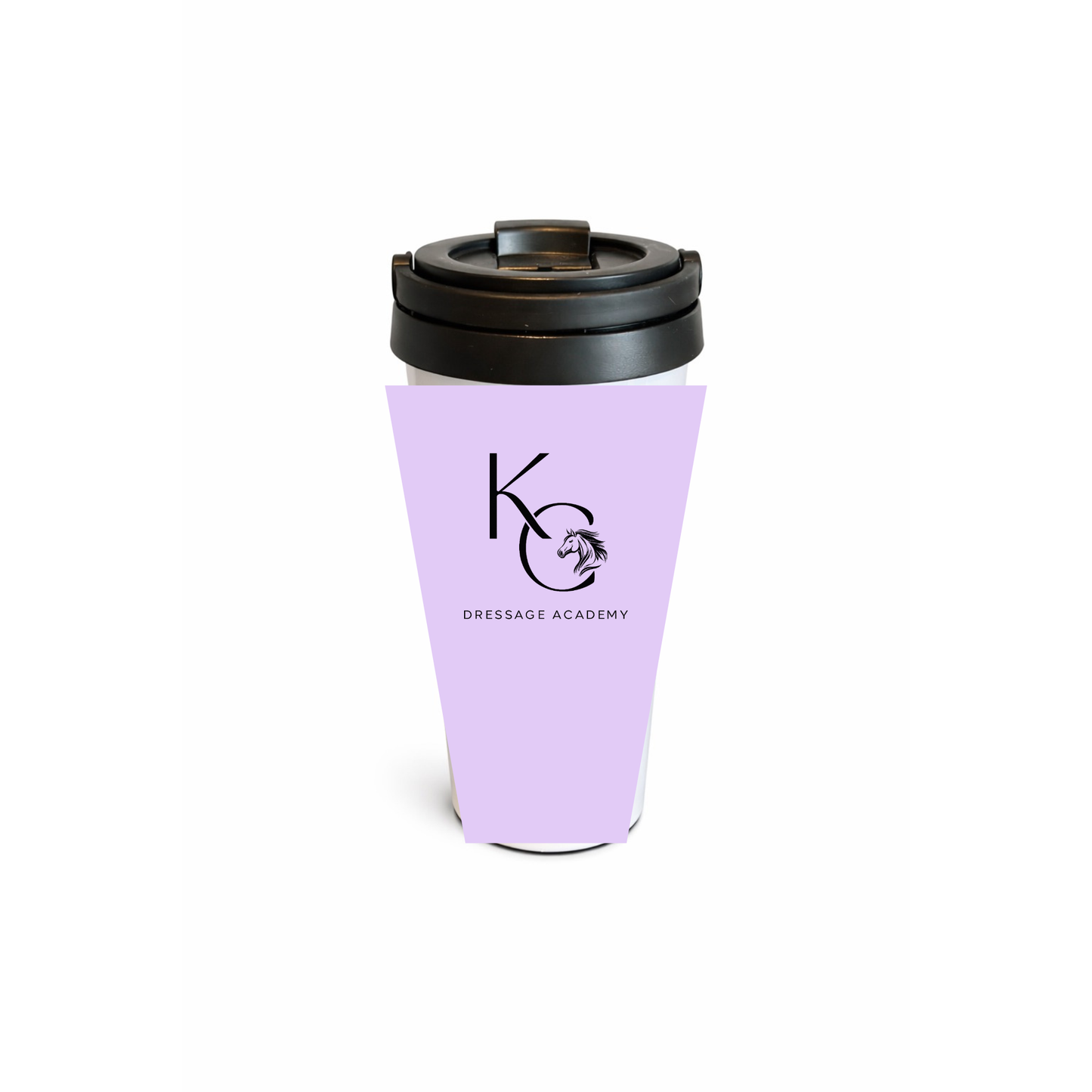 KC Dressage Academy Latte Travel Mug Purple