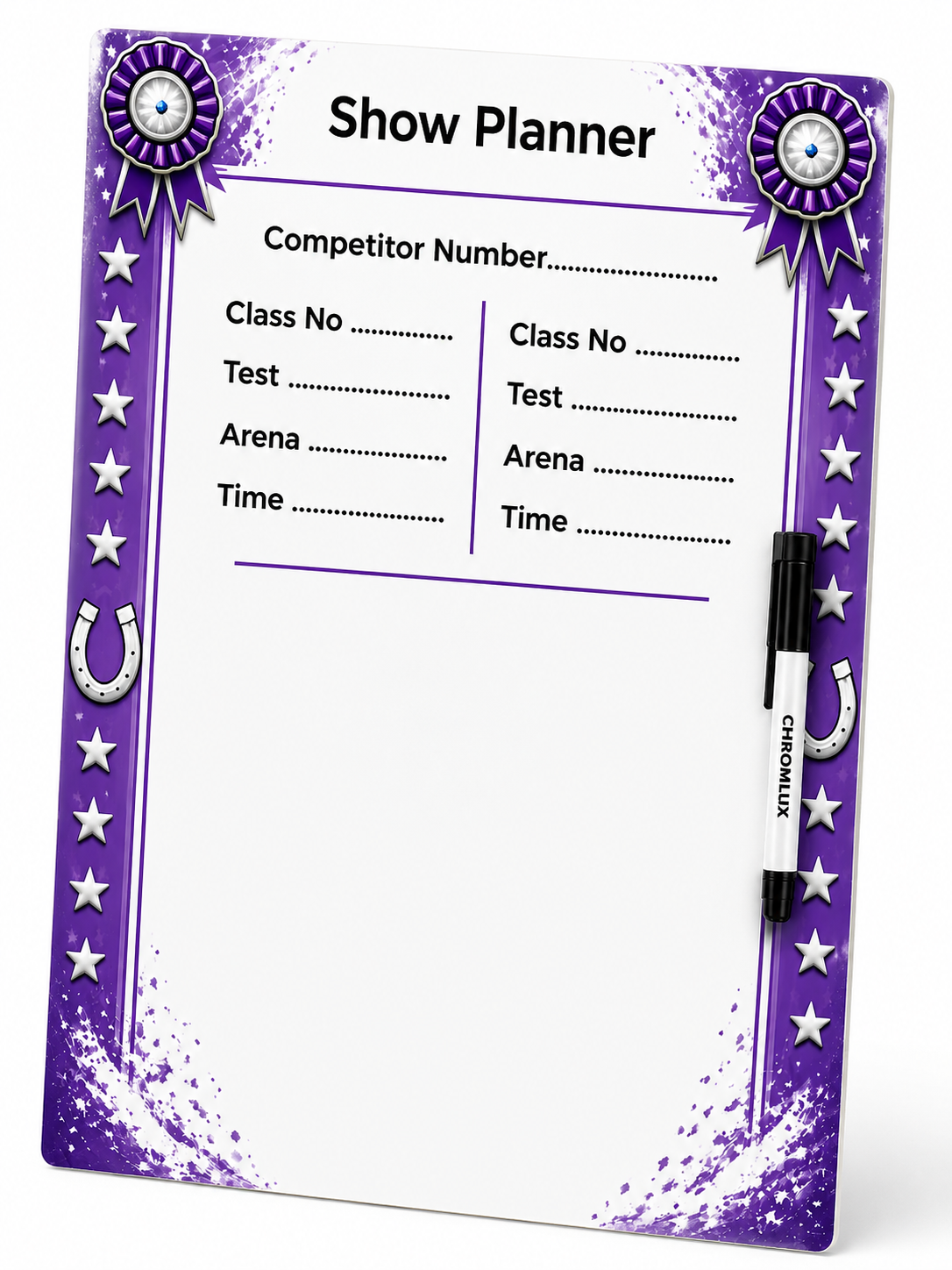 Personalised Show Planner Whiteboard