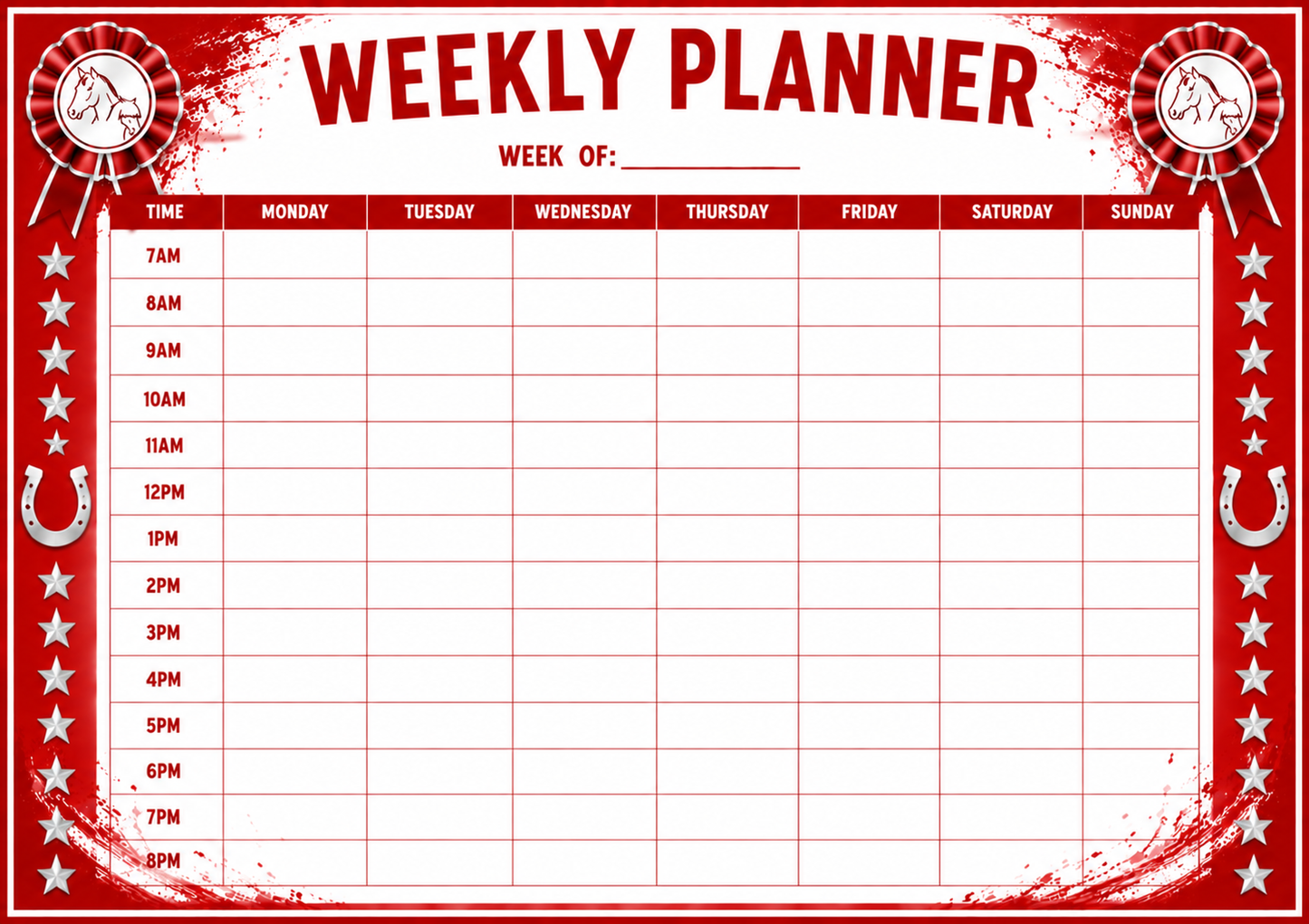 Weekly Planner Whiteboard