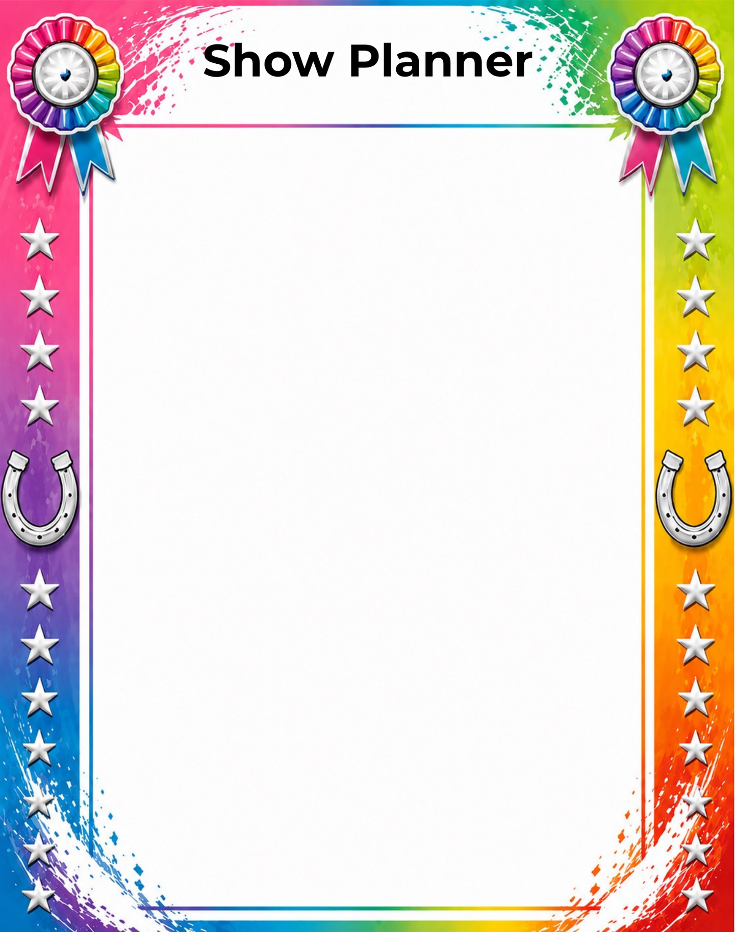 Personalised Show Planner Whiteboard