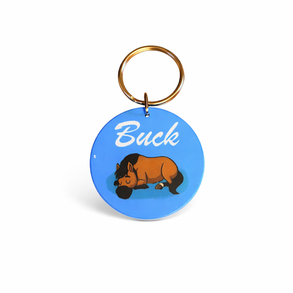 Personalised Large Rug/Tack Tag Polymer Round
