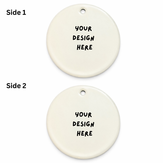 Personalised Ceramic Hanging Ornament Round