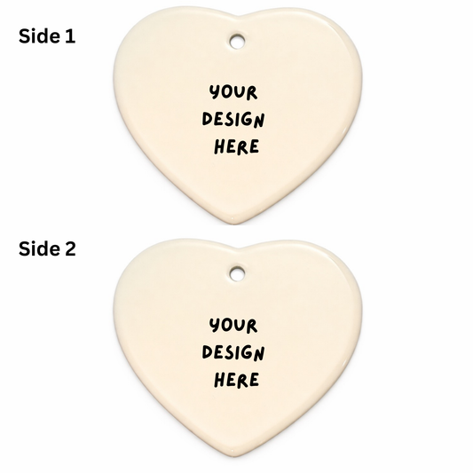 Personalised Ceramic Hanging Ornament Heart