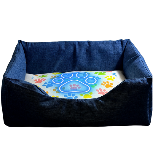 Paw Print Large Dog Bed