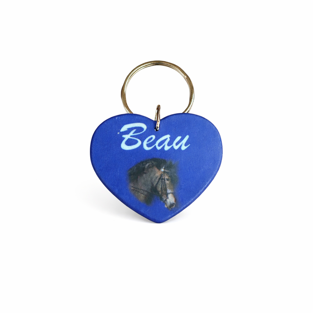 Personalised Large Rug/Tack Tag Polymer Heart