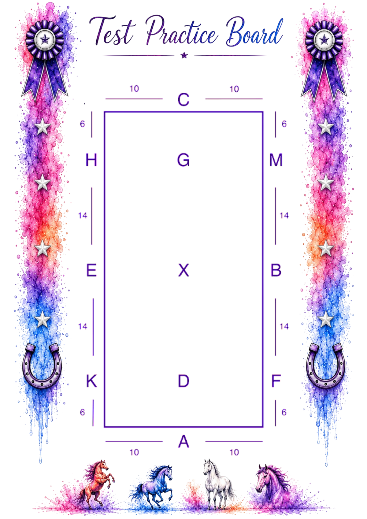 Dressage Test Practice Board 20m x 40m