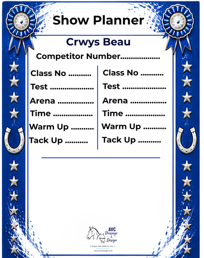 Personalised Show Planner Whiteboard