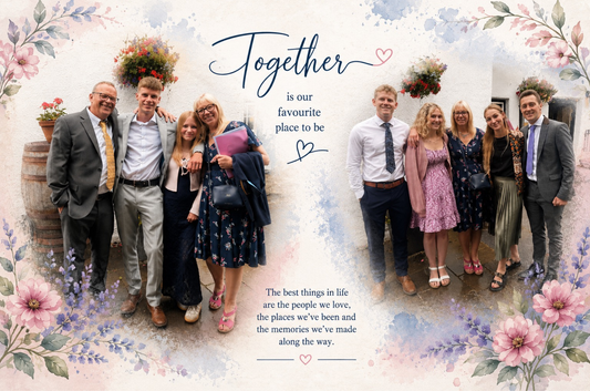 Custom Photo Montage with Themed Background | Photo Slate, Mug, Glass Panel or Laptray